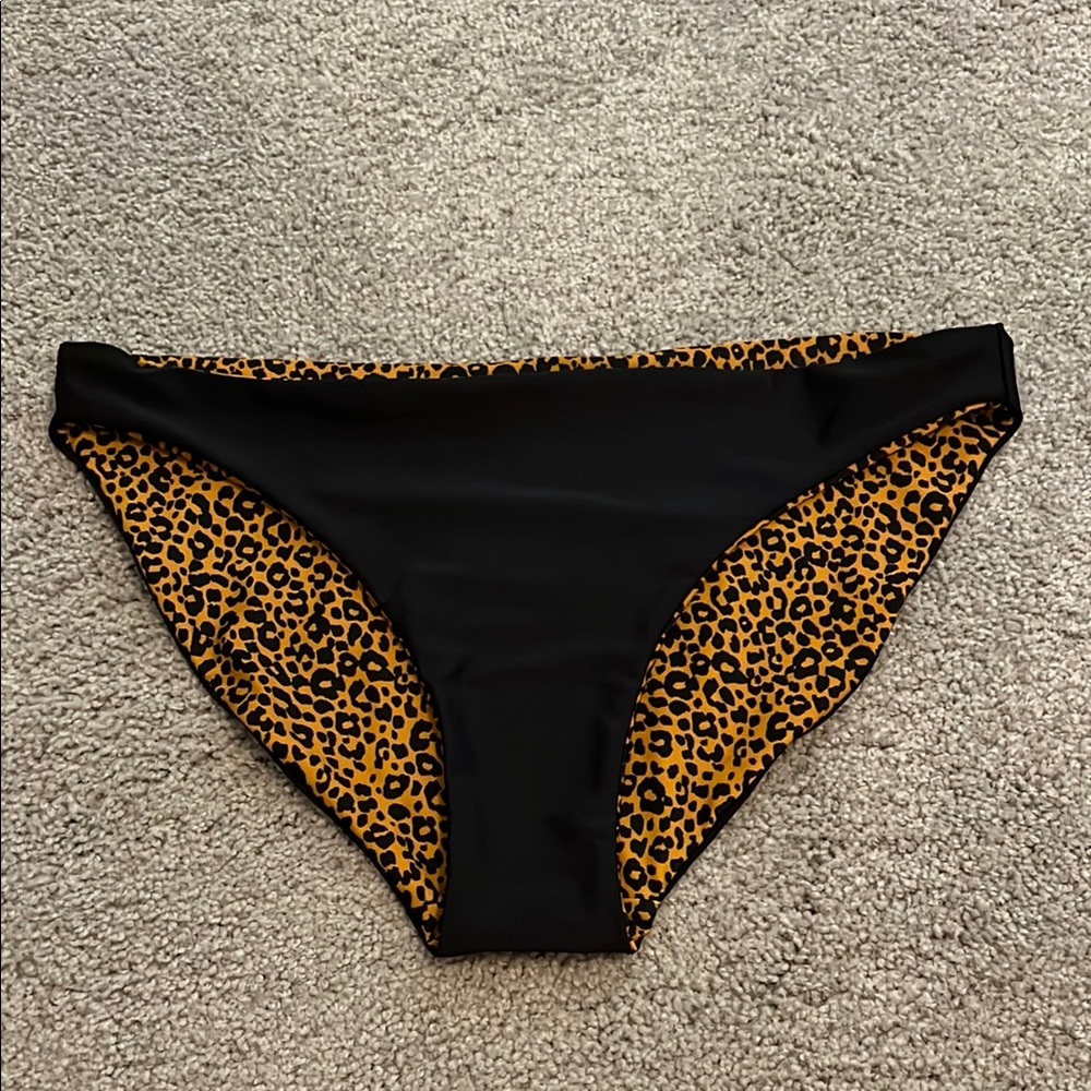 Leopard/Black REVERSIBLE bikini bottoms